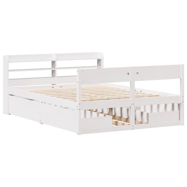 vidaXL Sengeramme uten madrass hvit 120x190 cm heltre furu