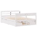 Miniatyrbilde 4 av 11: vidaXL Sengeramme uten madrass hvit 120x190 cm heltre furu