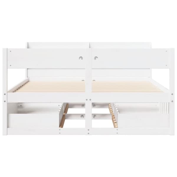 vidaXL Sengeramme uten madrass hvit 120x190 cm heltre furu