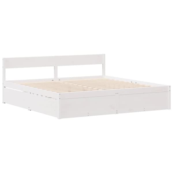 vidaXL Sengeramme uten madrass hvit 120x190 cm heltre furu