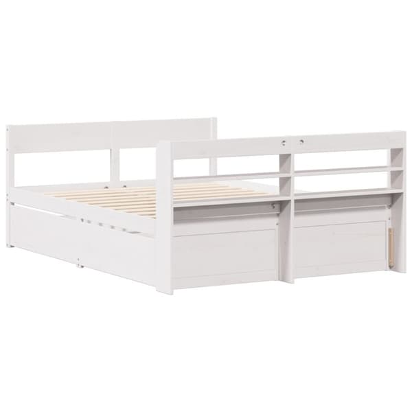 vidaXL Sengeramme uten madrass hvit 120x190 cm heltre furu