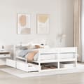 Miniatyrbilde 2 av 11: vidaXL Sengeramme uten madrass hvit 120x190 cm heltre furu