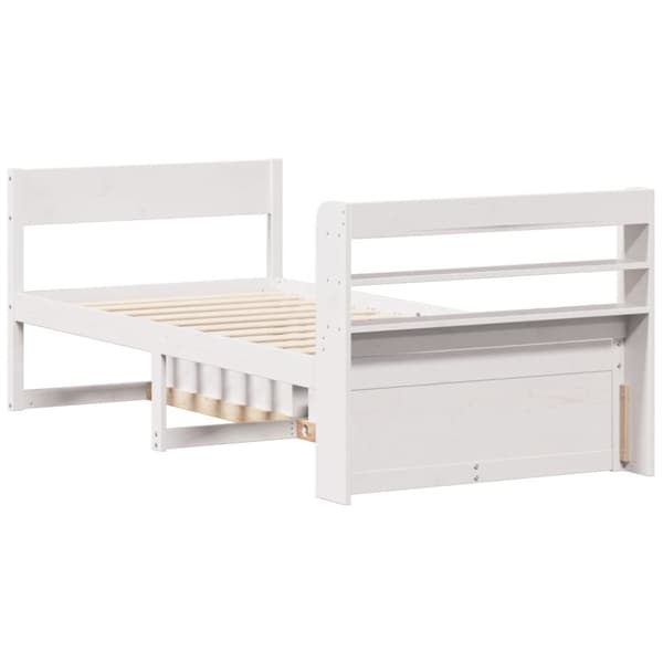 vidaXL Sengeramme uten madrass hvit 90x200 cm heltre furu