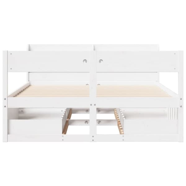 vidaXL Sengeramme uten madrass hvit 135x190 cm heltre furu