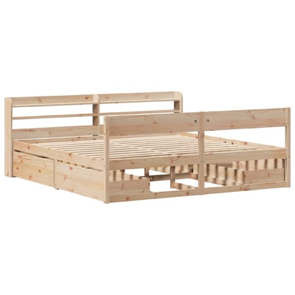 vidaXL Sengeramme med madrass 200x200 cm heltre furu