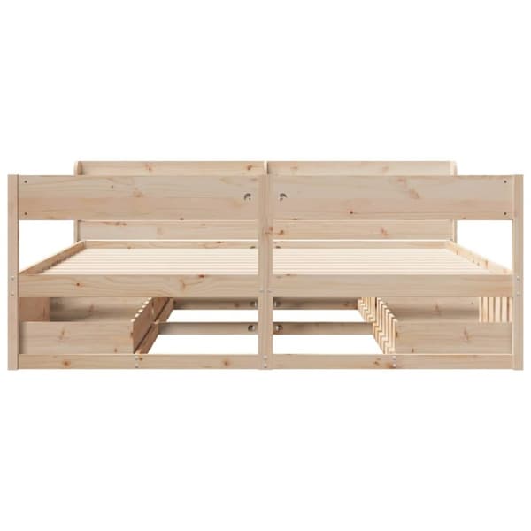 vidaXL Sengeramme med madrass 200x200 cm heltre furu