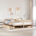 Miniatyrbilde 2 av 11: vidaXL Sengeramme med madrass 200x200 cm heltre furu