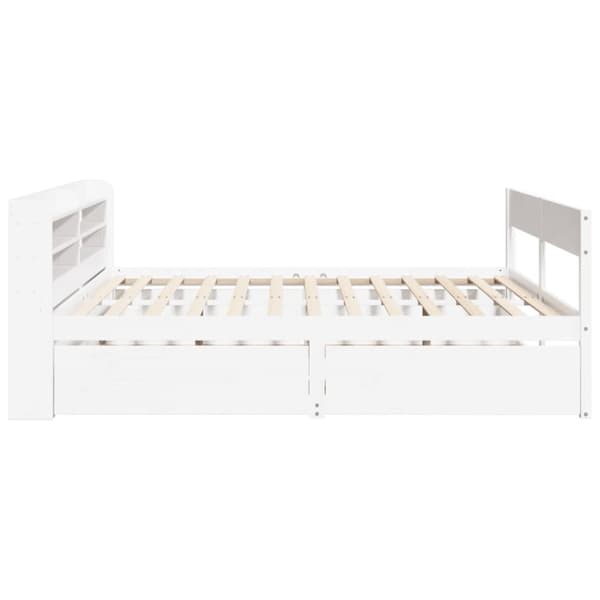 vidaXL Sängram utan madrass vit 180x200 cm massiv furu