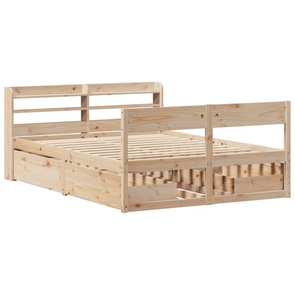 vidaXL Sengeramme uten madrass 120x190 cm heltre furu