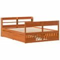 Miniatyrbilde 4 av 11: vidaXL Sengeramme uten madrass voksbrun 140x190 cm heltre furu