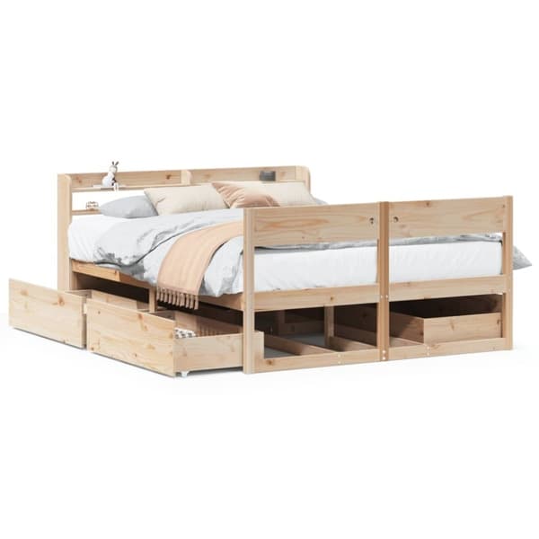 vidaXL Sengeramme uten madrass 140x190 cm heltre furu