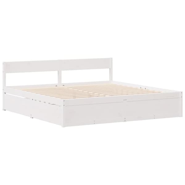 vidaXL Sengeramme uten madrass hvit 160x200 cm heltre furu