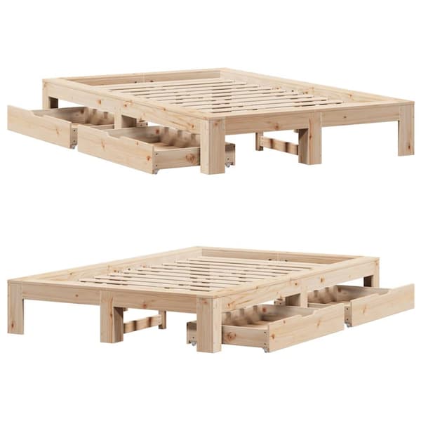 vidaXL Sengeramme uten madrass 120x190 cm heltre furu