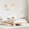 Miniatyrbilde 2 av 11: vidaXL Sengeramme uten madrass 120x190 cm heltre furu
