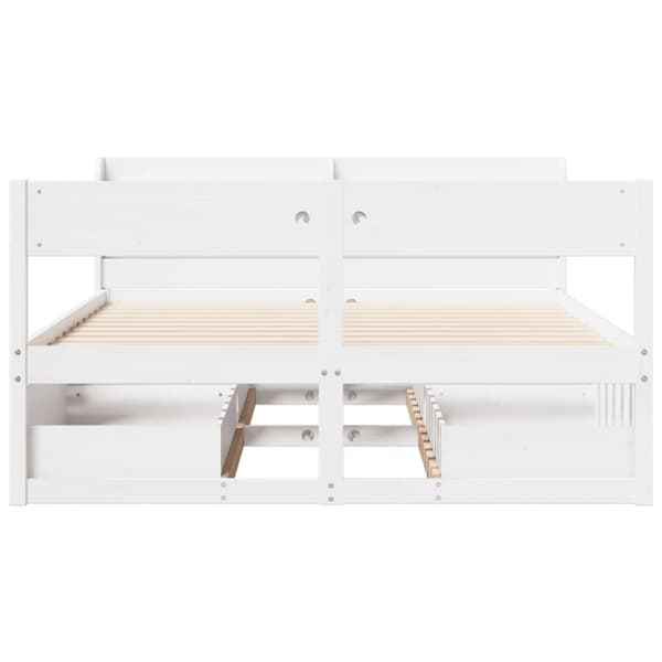 vidaXL sengeramme uden madras 150x200 cm massivt fyrretræ hvid