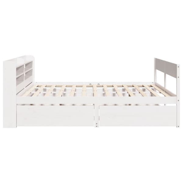 vidaXL sengeramme uden madras 150x200 cm massivt fyrretræ hvid