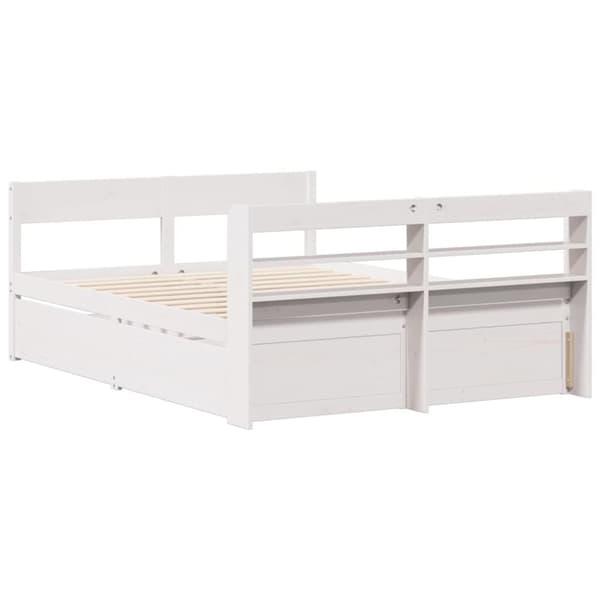 vidaXL sengeramme uden madras 150x200 cm massivt fyrretræ hvid