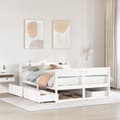 Miniatyrbillede 2 af 11: vidaXL sengeramme uden madras 150x200 cm massivt fyrretræ hvid