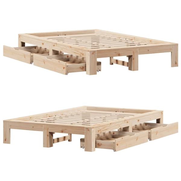 vidaXL sengeramme uden madras 120x190 cm massivt fyrretræ