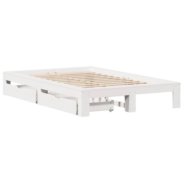 vidaXL sengeramme uden madras 120x200 cm massivt fyrretræ hvid