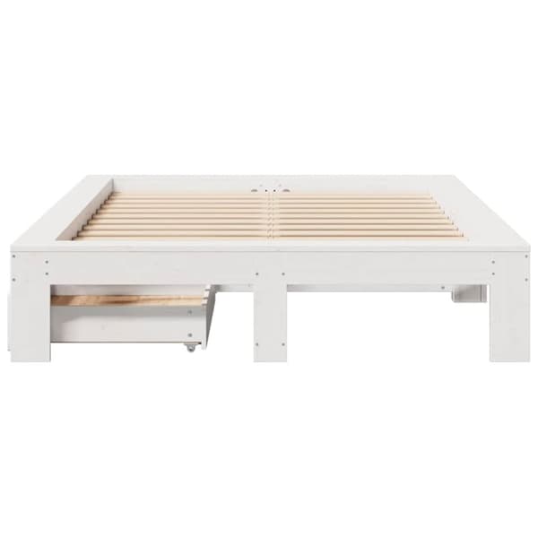 vidaXL sengeramme uden madras 120x200 cm massivt fyrretræ hvid