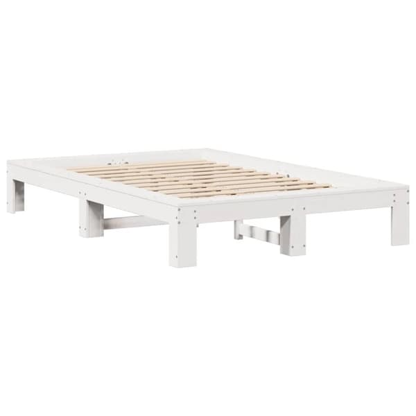 vidaXL sengeramme uden madras 120x200 cm massivt fyrretræ hvid