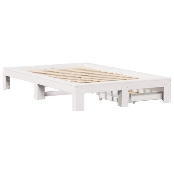 vidaXL sengeramme uden madras 120x200 cm massivt fyrretræ hvid