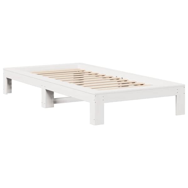 vidaXL Sängynrunko ilman patjaa valkoinen 90x190 cm täysi mänty
