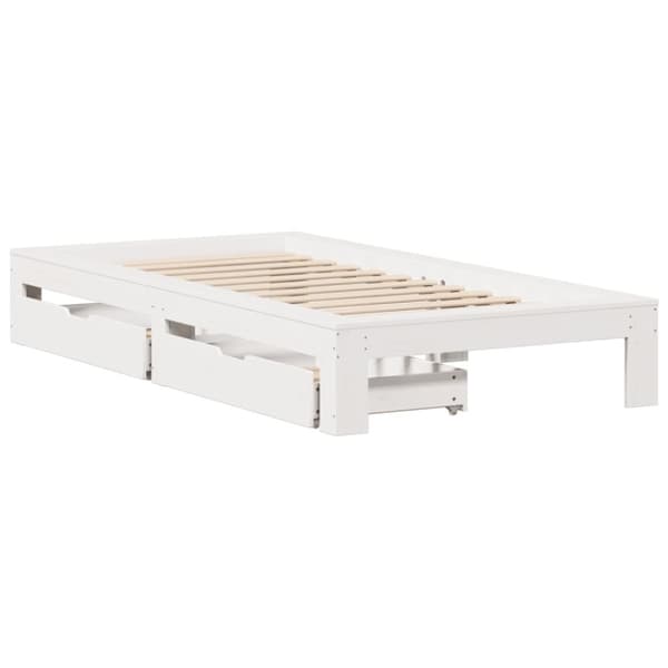 vidaXL Sängynrunko ilman patjaa päädyllä 75x190 cm täysi mänty