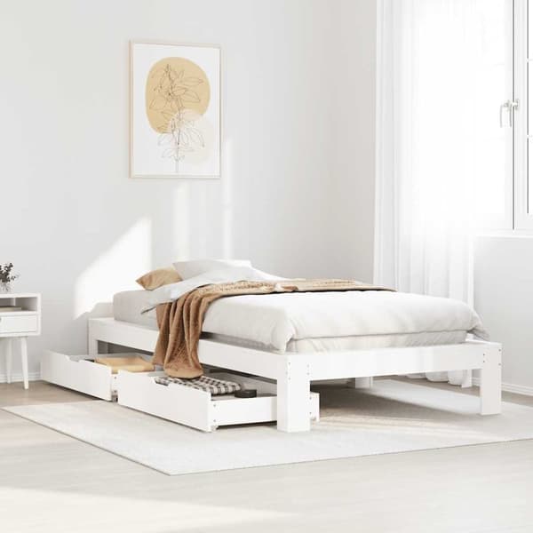 vidaXL Sängynrunko ilman patjaa päädyllä 75x190 cm täysi mänty