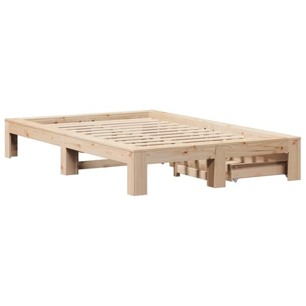 vidaXL sengeramme uden madras 135x190 cm massivt fyrretræ hvid