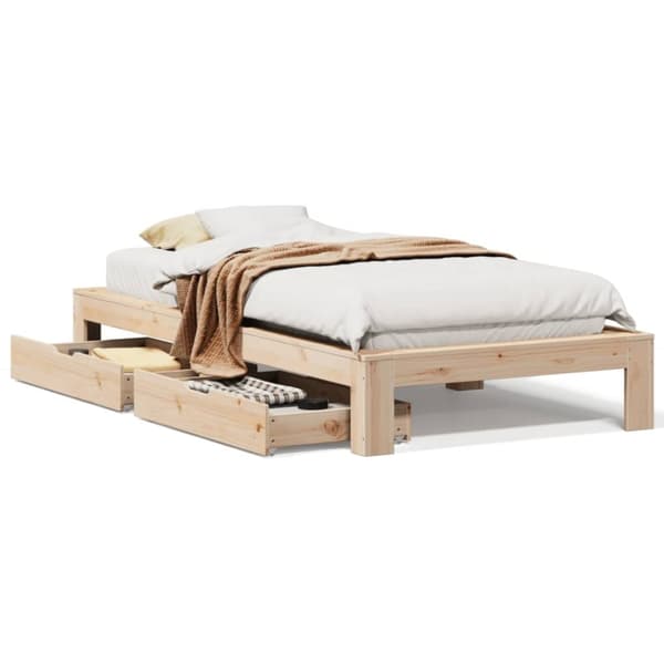 vidaXL Sengeramme uten madrass 75x190 cm heltre furu