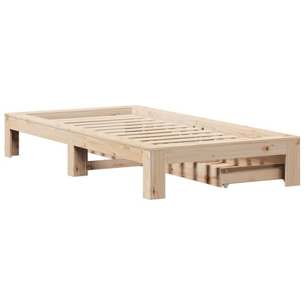vidaXL Sengeramme uten madrass 75x190 cm heltre furu