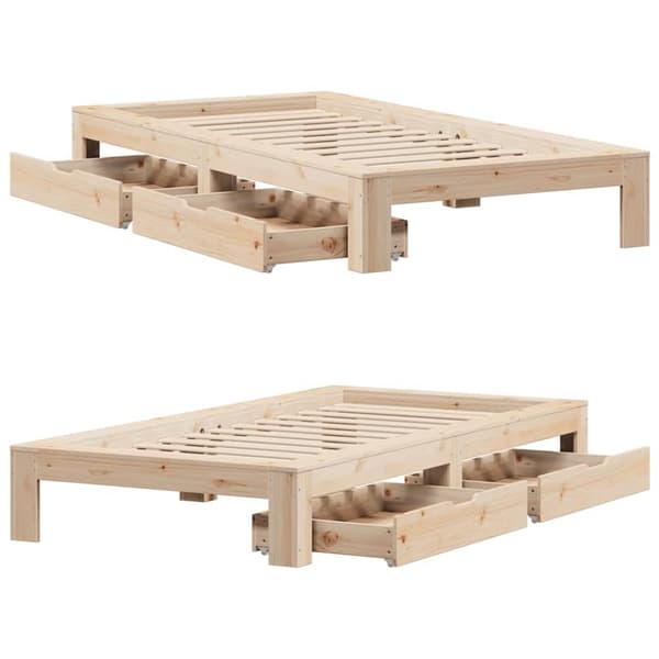 vidaXL Sengeramme uten madrass 75x190 cm heltre furu