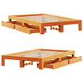 Miniatyrbilde 10 av 11: vidaXL Sengeramme uten madrass brun 135x190 cm heltre furu