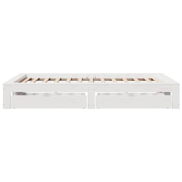 vidaXL Sengeramme uten madrass hvit 120x190 cm heltre furu