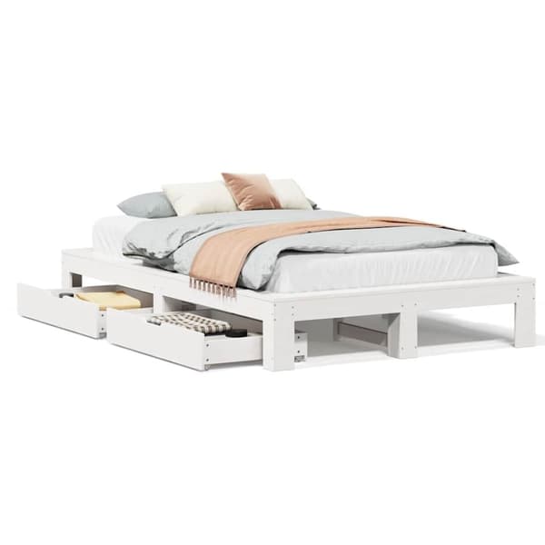 vidaXL Sengeramme uten madrass hvit 120x190 cm heltre furu