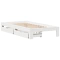 Miniatyrbilde 4 av 11: vidaXL Sengeramme uten madrass hvit 75x190 cm heltre furu