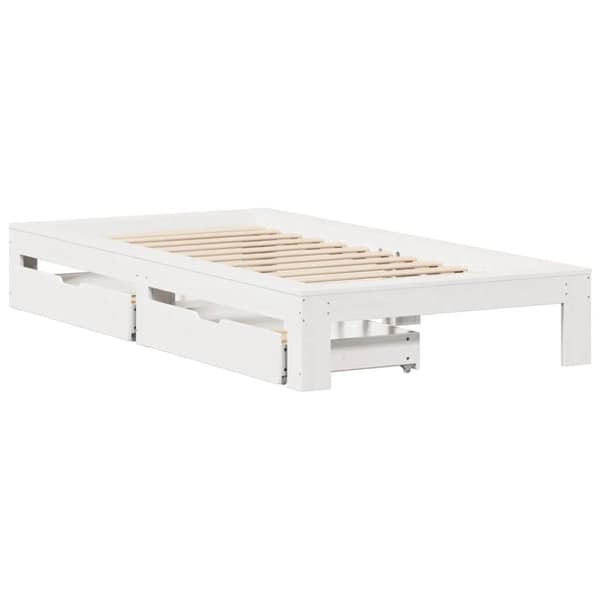 vidaXL Sengeramme uten madrass hvit 75x190 cm heltre furu