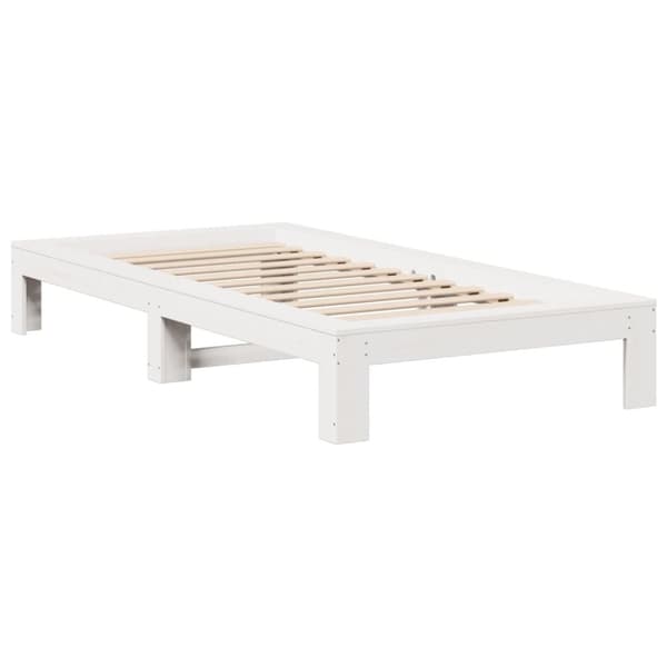 vidaXL Sengeramme uten madrass hvit 75x190 cm heltre furu