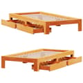 Miniatyrbilde 10 av 11: vidaXL Sengeramme uten madrass voksbrun 90x190 cm heltre furu