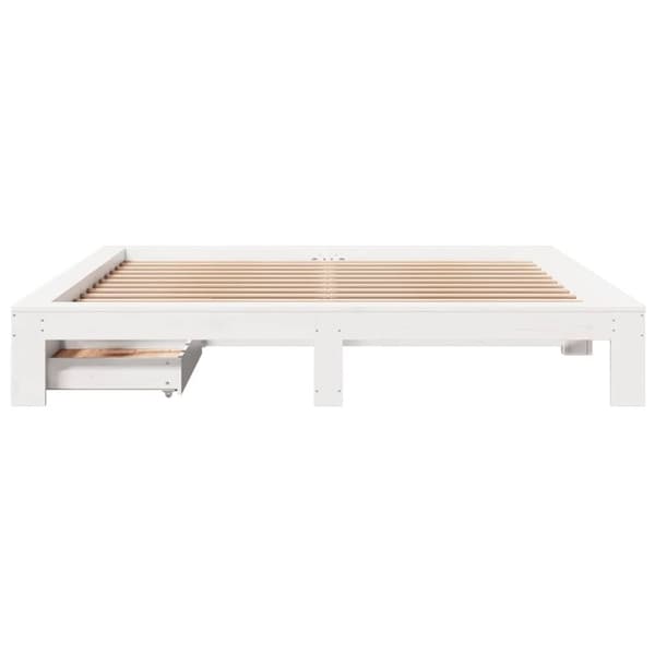 vidaXL sengeramme uden madras 180x200 cm massivt fyrretræ hvid