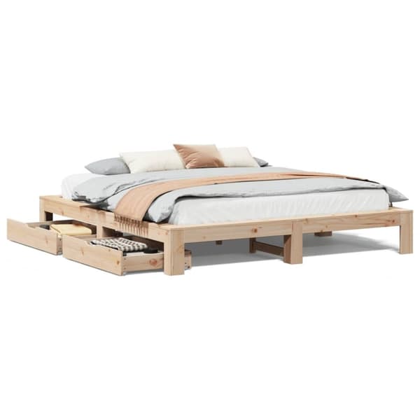 vidaXL sengeramme uden madras 200x200 cm massivt fyrretræ