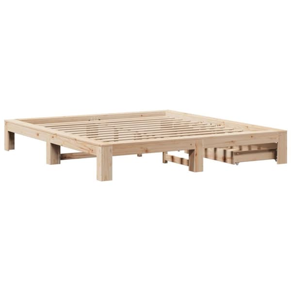 vidaXL sengeramme uden madras 200x200 cm massivt fyrretræ