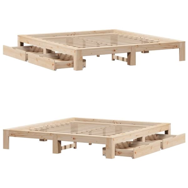 vidaXL sengeramme uden madras 200x200 cm massivt fyrretræ