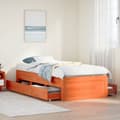 Miniatyrbillede 2 af 11: vidaXL sengeramme m. skuffer 100x200 cm uden madras massivt fyr brun