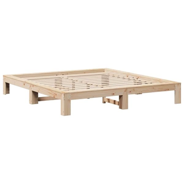 vidaXL Sengeramme med madrass 200x200 cm heltre furu