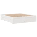 Miniatyrbilde 4 av 11: vidaXL Sengeramme uten madrass med skuffer hvit 180x200 cm heltre furu
