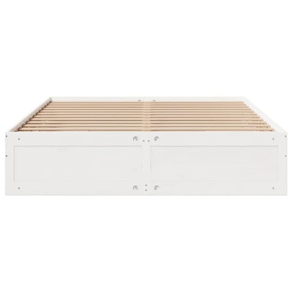 vidaXL Sengeramme uten madrass med skuffer hvit 180x200 cm heltre furu