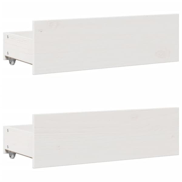 vidaXL Sengeramme uten madrass med skuffer hvit 180x200 cm heltre furu